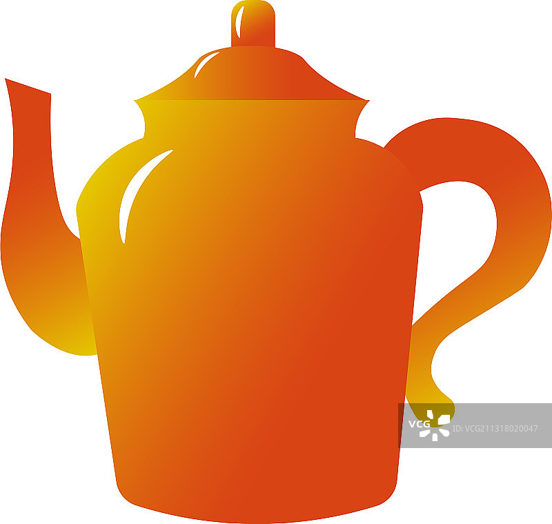 厨房用的橙色茶壶图片素材