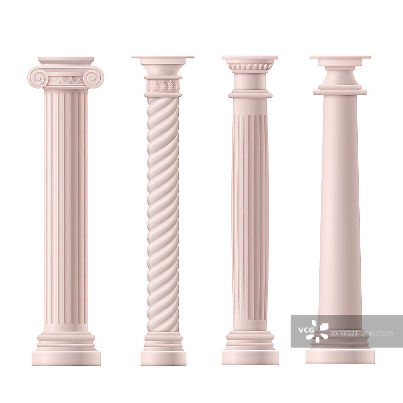 经典逼真白色柱子图片素材