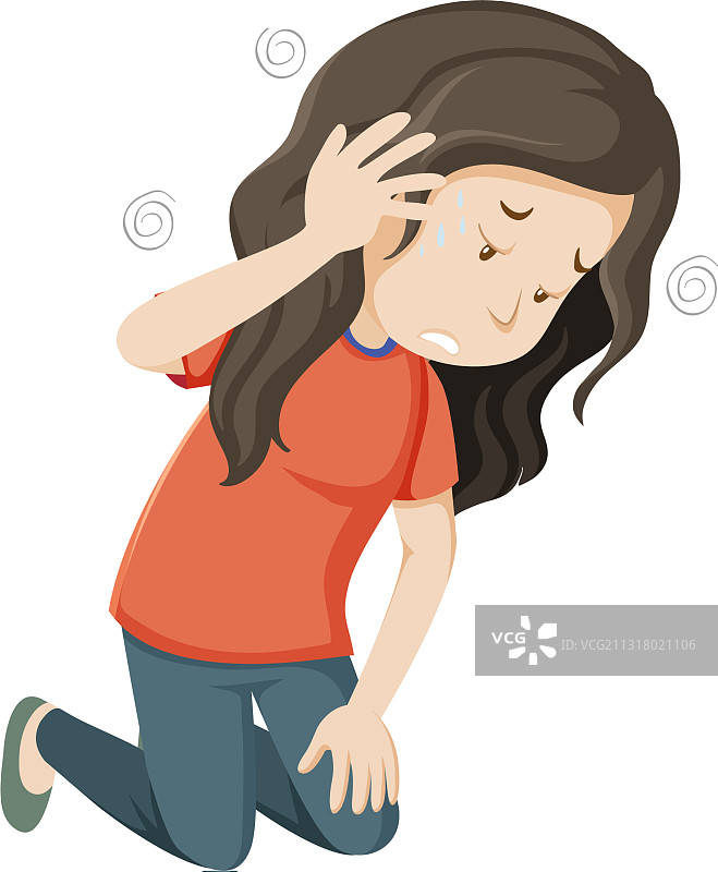 头晕的生病女人图片素材