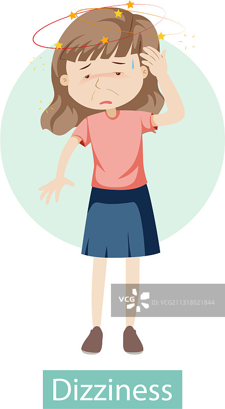 有眩晕症状的卡通人物图片素材