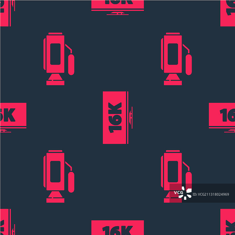 带16K电视的电影摄影机和屏幕场景图片素材