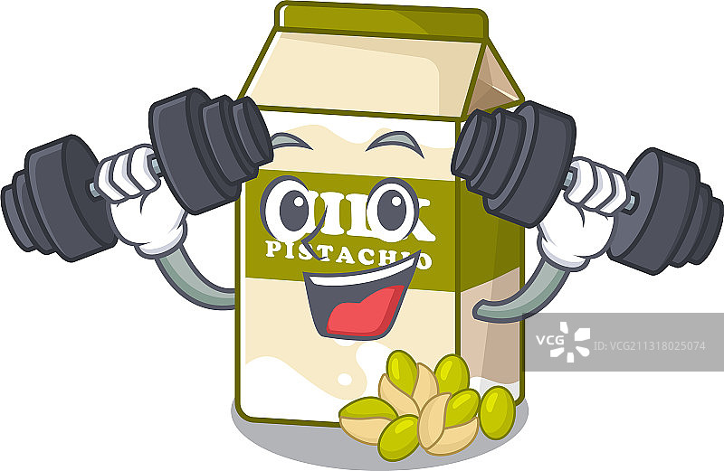 运动健身开心果奶吉祥物图片素材