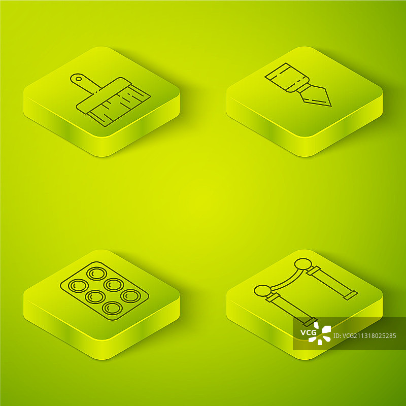 2.5D调色刀水彩颜料套装图片素材