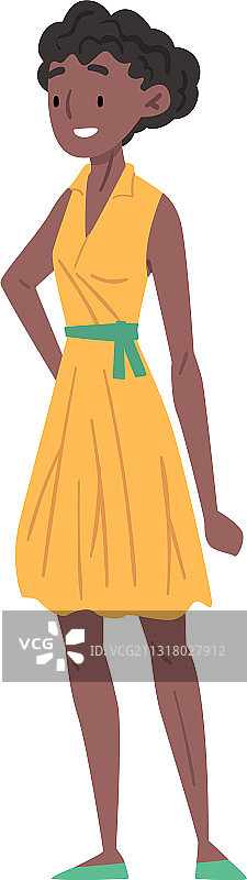 微笑的非洲裔美国少女穿着时髦图片素材