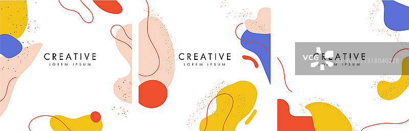 孟菲斯风格帖子或促销banner模板图片素材