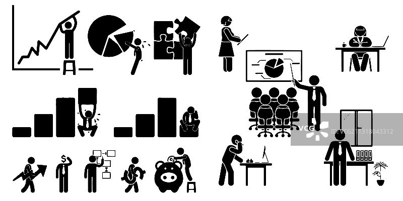 白色背景上的商业金融办公室工作场所图片素材