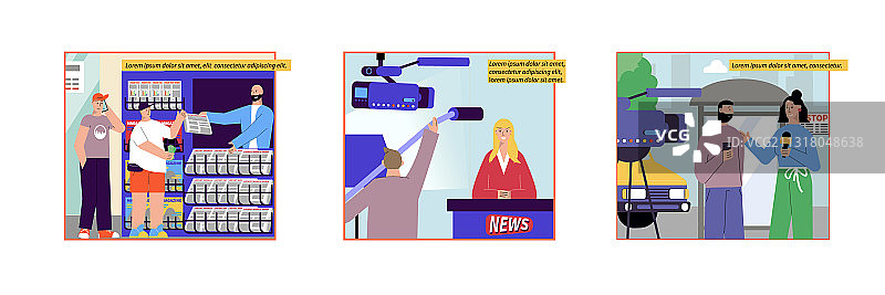 新闻报道组合图片素材