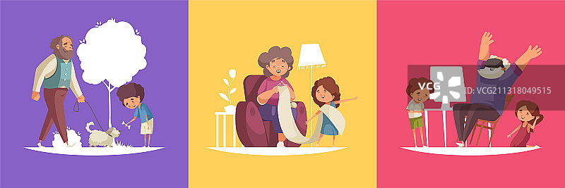 爷爷奶奶设计套装图片素材