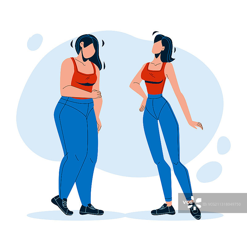 运动前后状态的女人图片素材