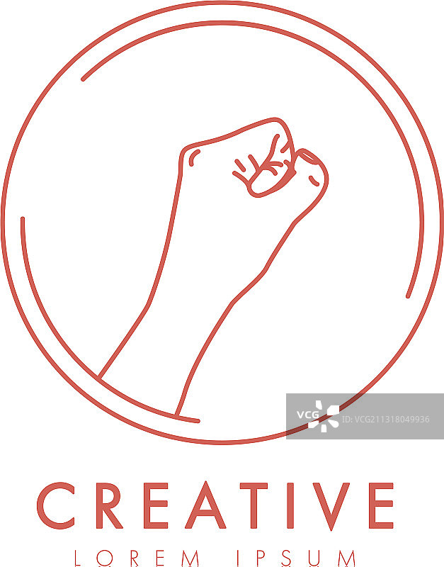 简约风格的拳头标志设计模板图片素材