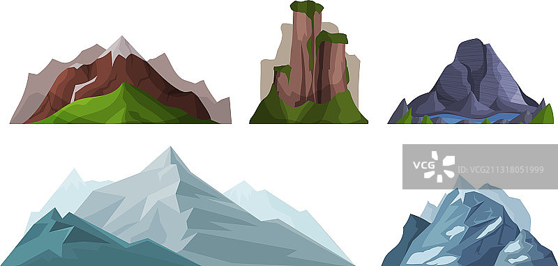 山峰和岩石山丘图片素材