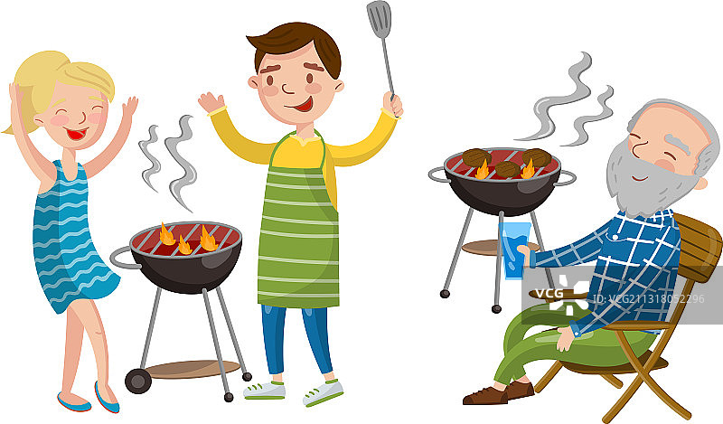 人物烧烤派对图片素材