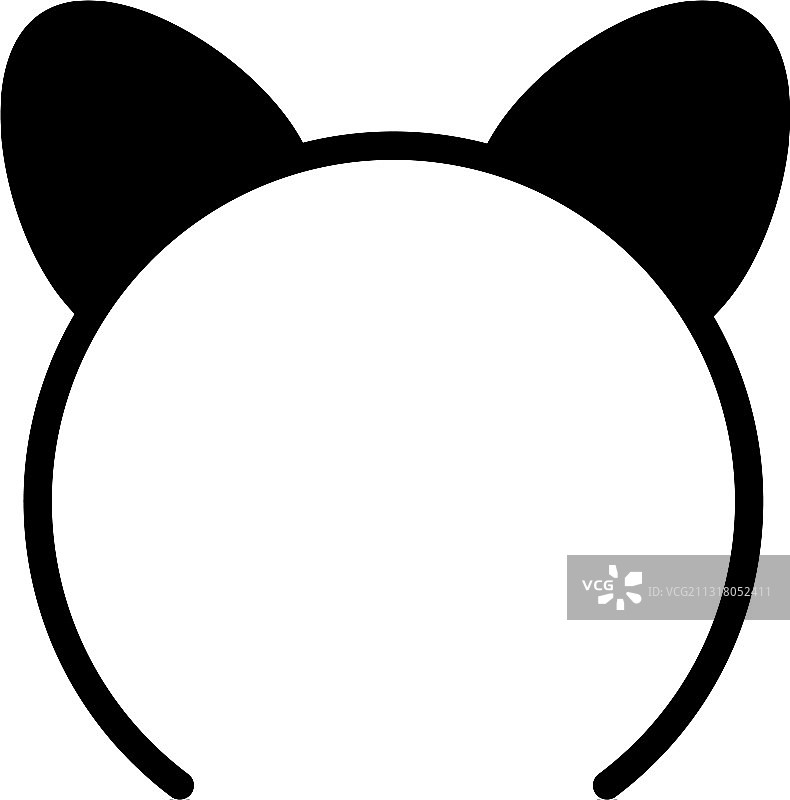 猫耳朵戒指简约黑色图标图片素材