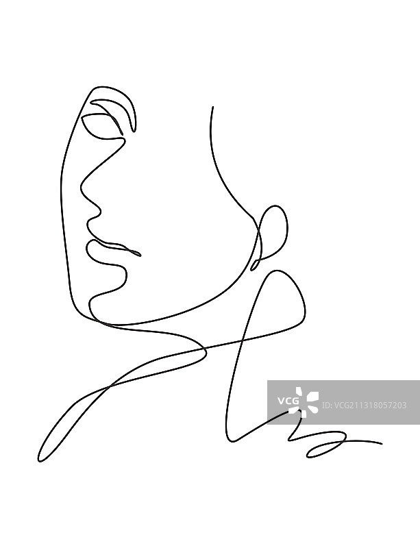 优美单线连续绘画图片素材