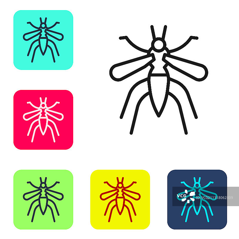 黑色线条蚊子图标图片素材