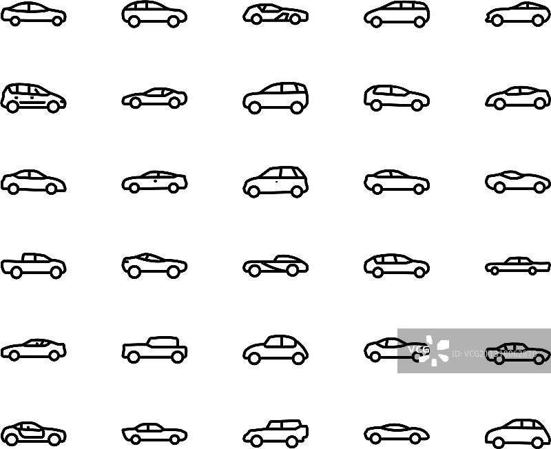 汽车线条图标图片素材