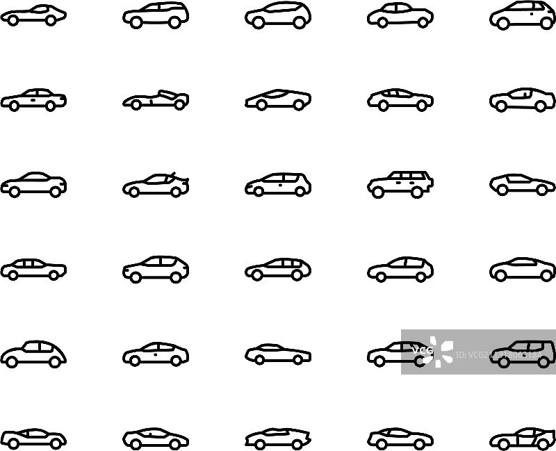 机动车辆线性图标图片素材