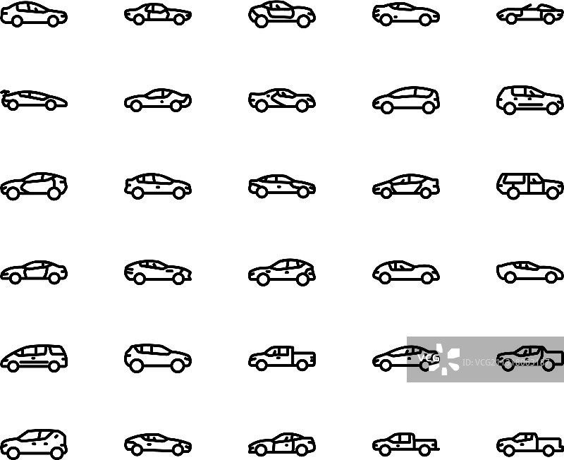 汽车图标线条包图片素材