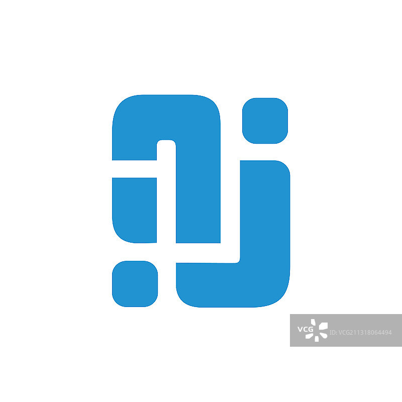 字母NJ简约几何Logo图片素材