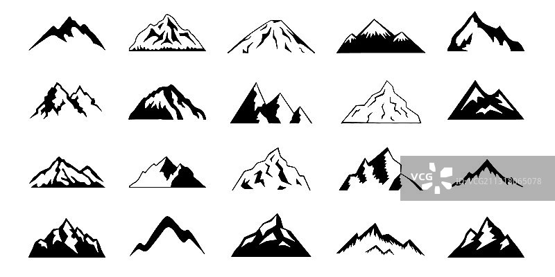 山峰图标合集图片素材