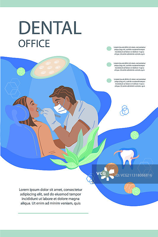 牙科诊所宣传单或传单与患者图片素材