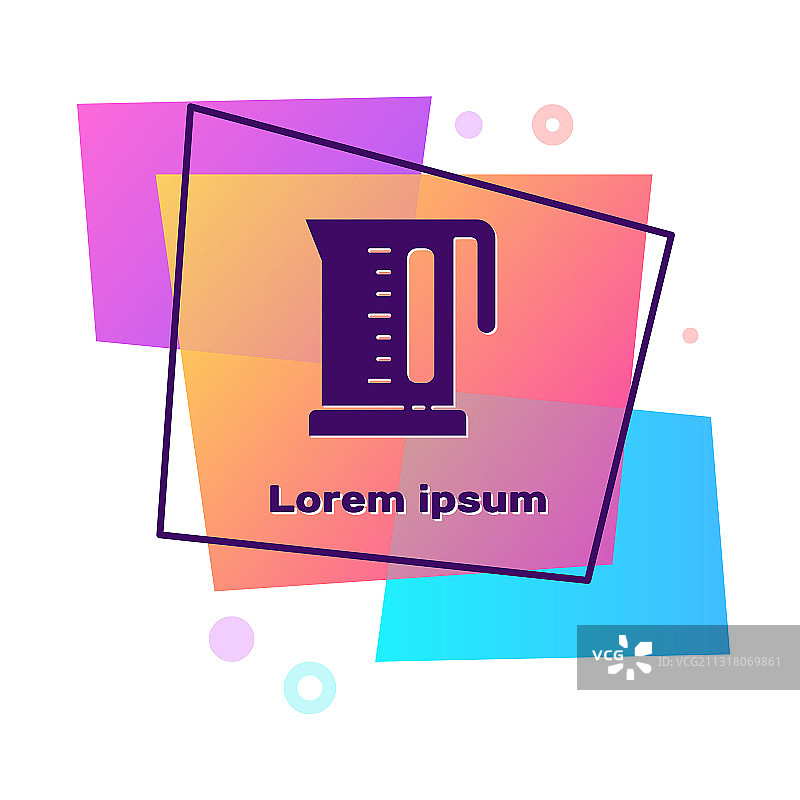 白色背景上的紫色电水壶图标图片素材