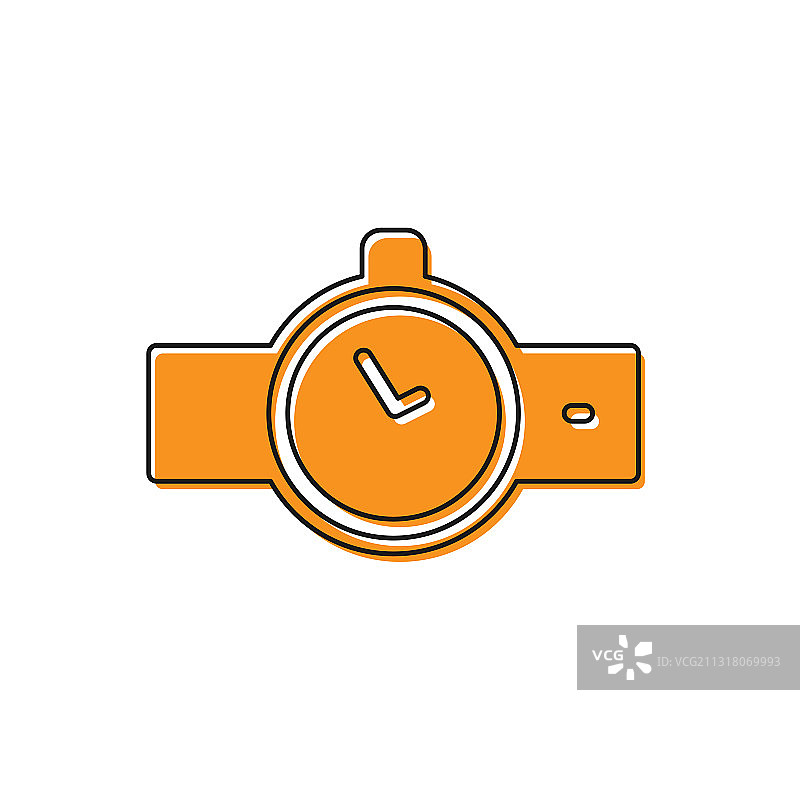 白色背景上的橙色腕表图标图片素材