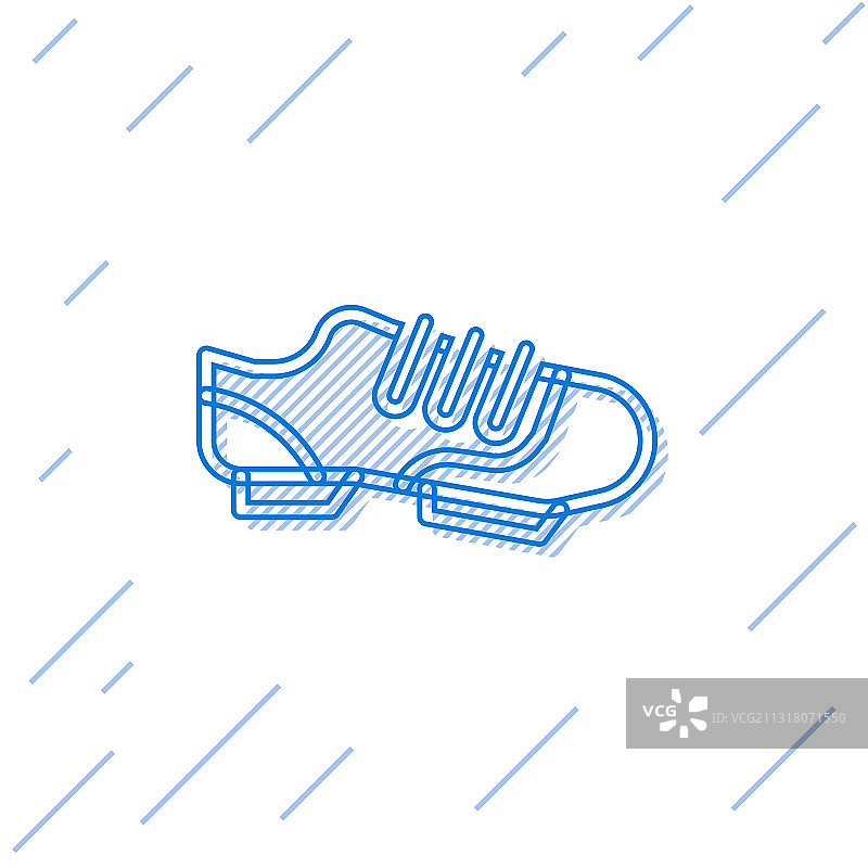 蓝色线条铁人三项自行车鞋图标图片素材
