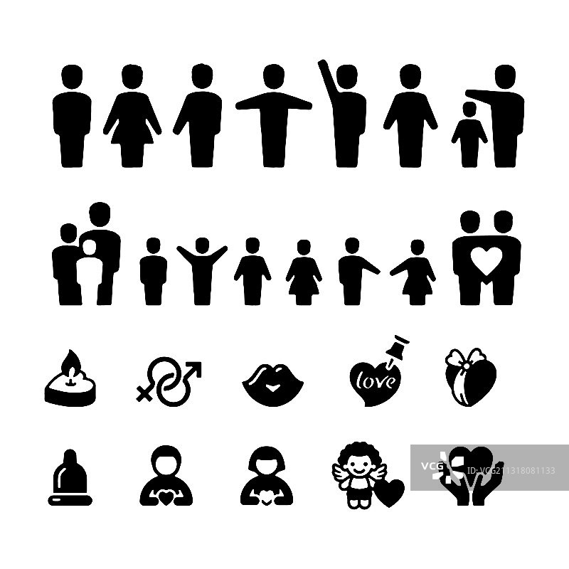 友谊爱情关系家庭图标图片素材