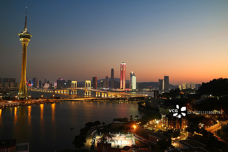 风顺堂区和澳门塔图片素材