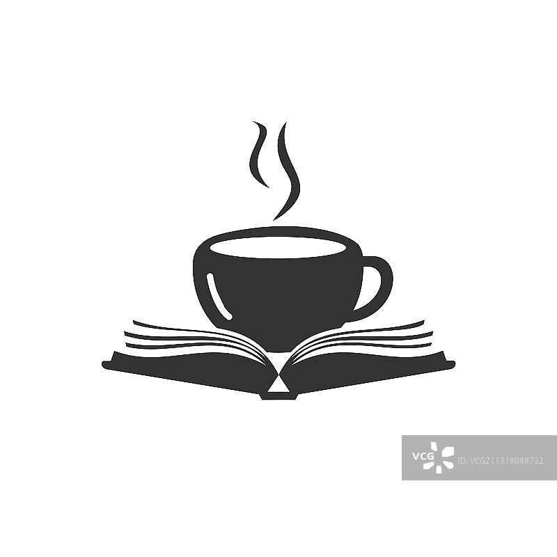 咖啡书籍logo设计图片素材