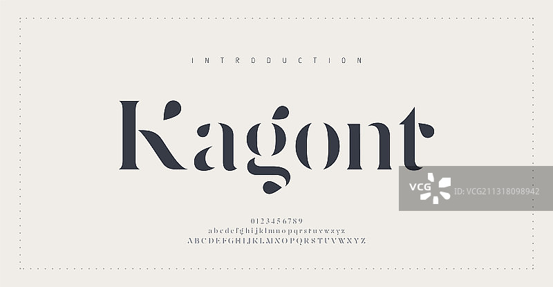 优雅的经典字母数字字体图片素材