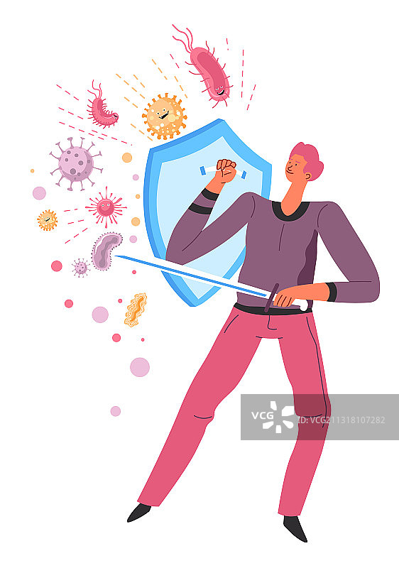 增强免疫系统保护盾图片素材