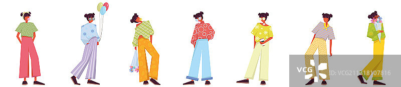 复古个性的丸子头小姐姐图片素材