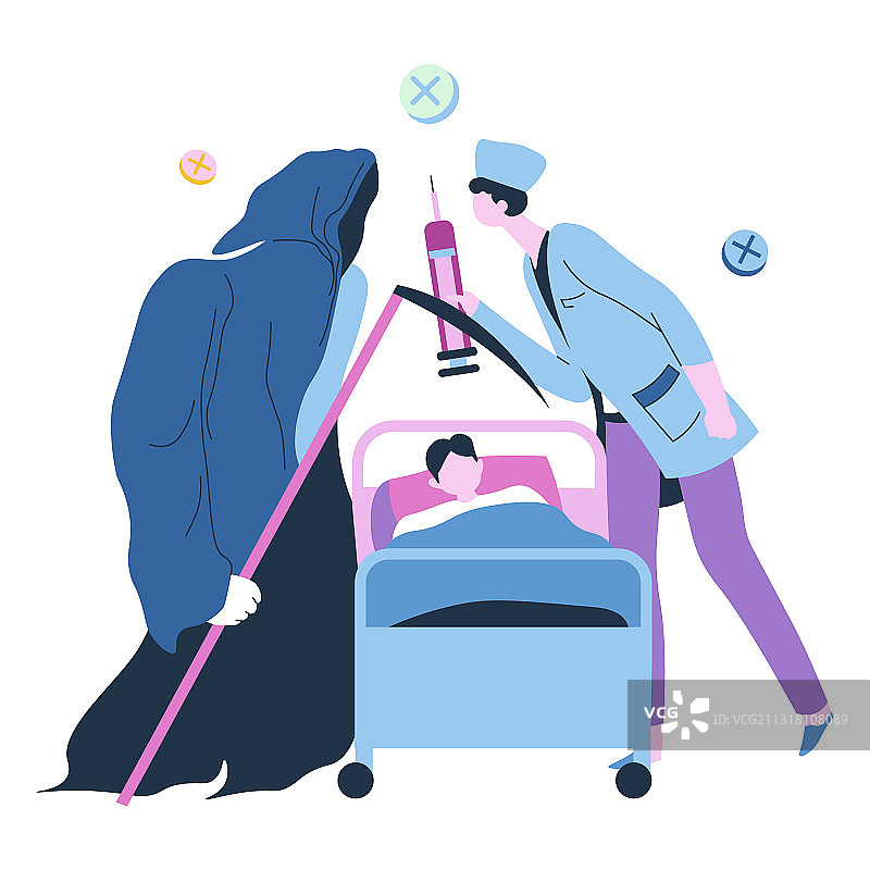 医生与死神争夺生命图片素材