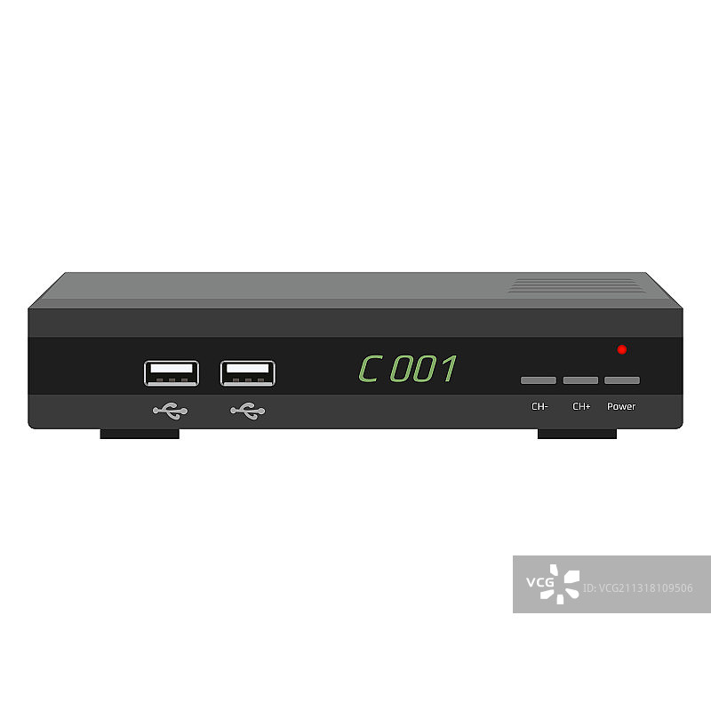 白色背景上的逼真电视遥控器图片素材