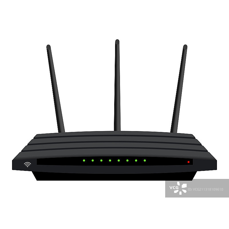 逼真Wi-Fi路由器，带三根天线图片素材