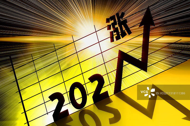 2021牛年股价暴涨图片素材