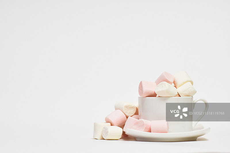 杯中棉花糖特写图片素材