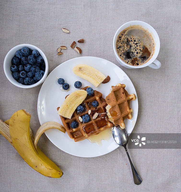 餐桌早餐俯视图图片素材