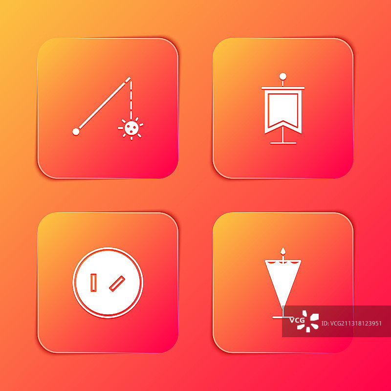 中世纪锁链锤球旗帜圆形木制素材图片素材