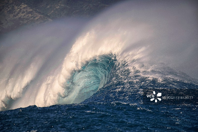 威美亚湾海浪景观，夏威夷，美国图片素材
