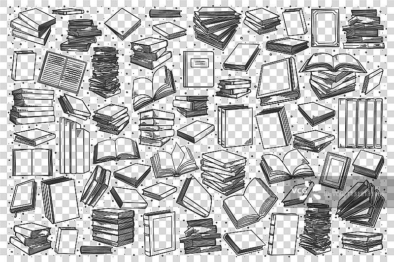 书店涂鸦合集图片素材