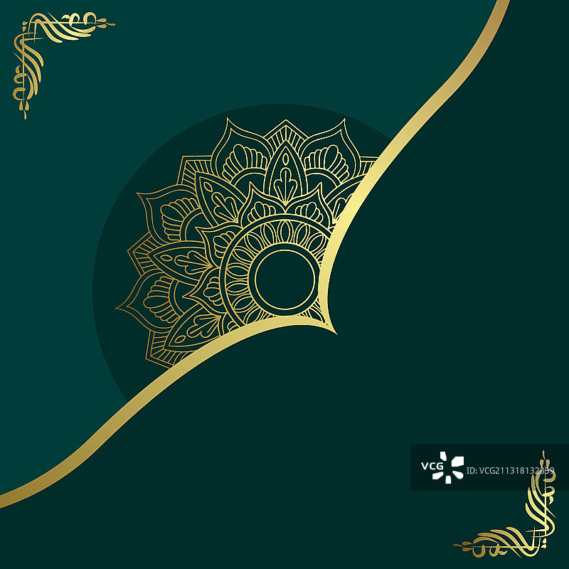 奢华的黄金曼陀罗华丽的背景婚礼图片素材