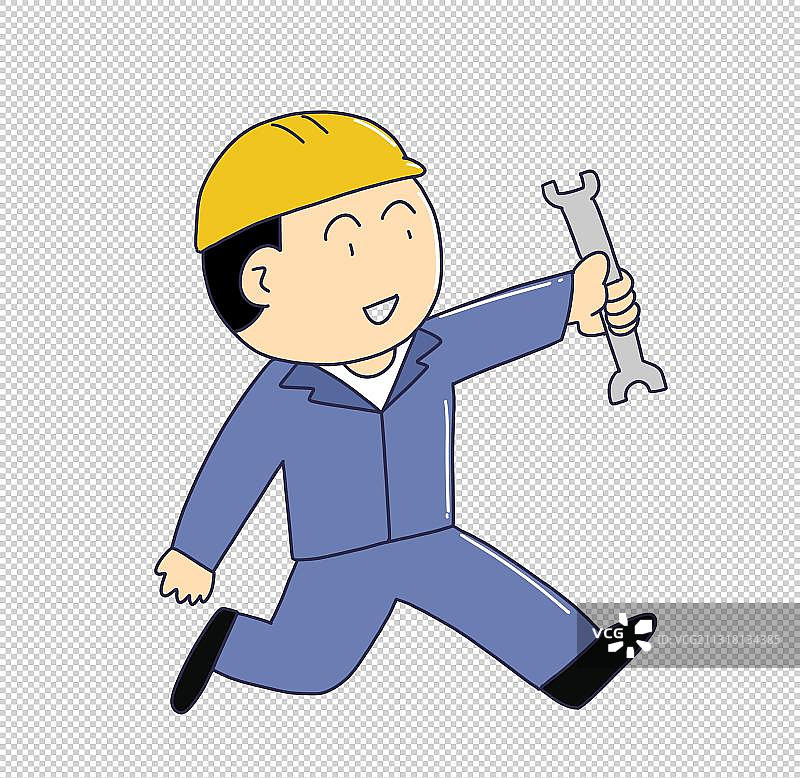 元素：带安全帽的工人图片素材