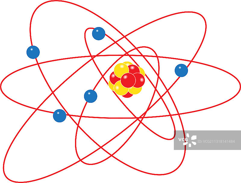 白色背景上的原子结构模型图片素材
