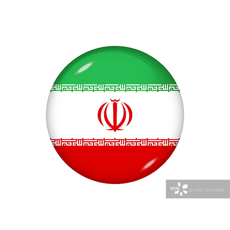 伊朗国旗圆形按钮图标图片素材