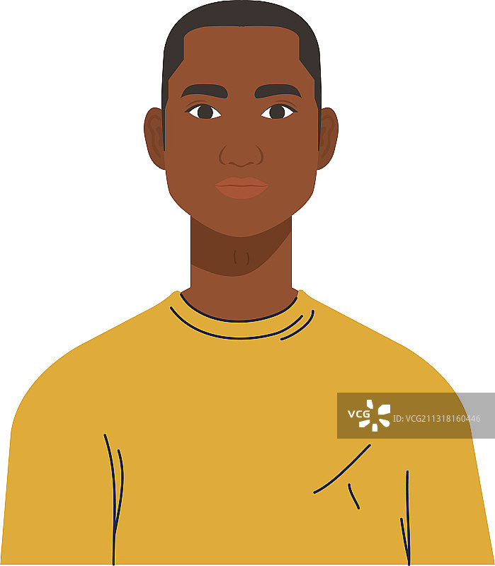 单个黑人男人卡通设计图片素材