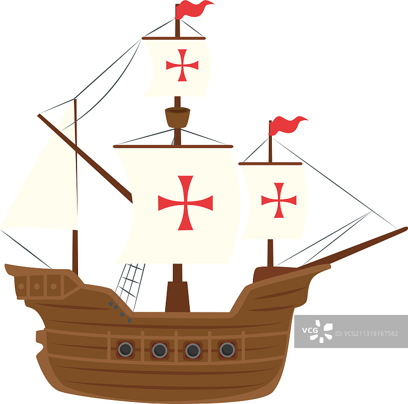 哥伦布船设计图片素材