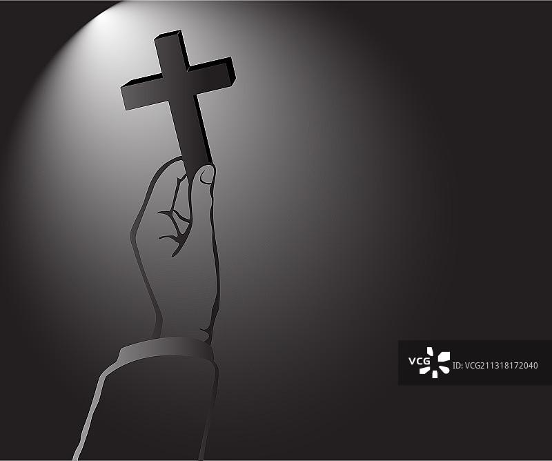 上帝之手与十字架基督教图片素材